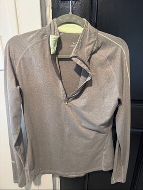 Nike Heather Gray Dri-FIT Top with Yellow Accents